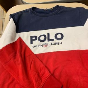 Ralph Lauren Polo 3 tone crewneck sweater. 9/10